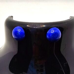 Hand Made Blue Round Stud Earrings, mimicking the look of Lapis Lazuli